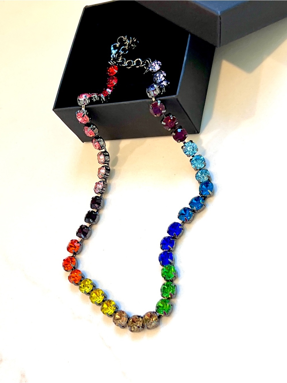 Multicolor Crystal Tennis Necklace - Women Jewelry